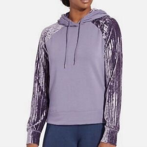 CALIA Cadet Effortless Velvet Hoodie Purple XS